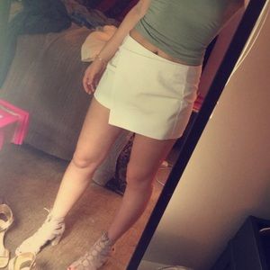 White skirt with shorts in the back!
